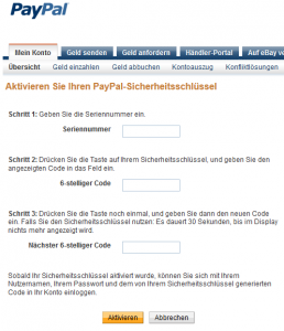 Aktivieren Sie Ihren PayPal-Sicherheitsschlüssel