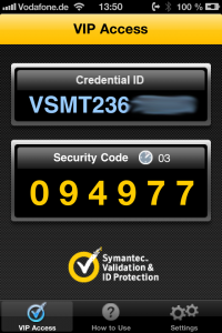 Symantec VIP Access Agent on iPhone